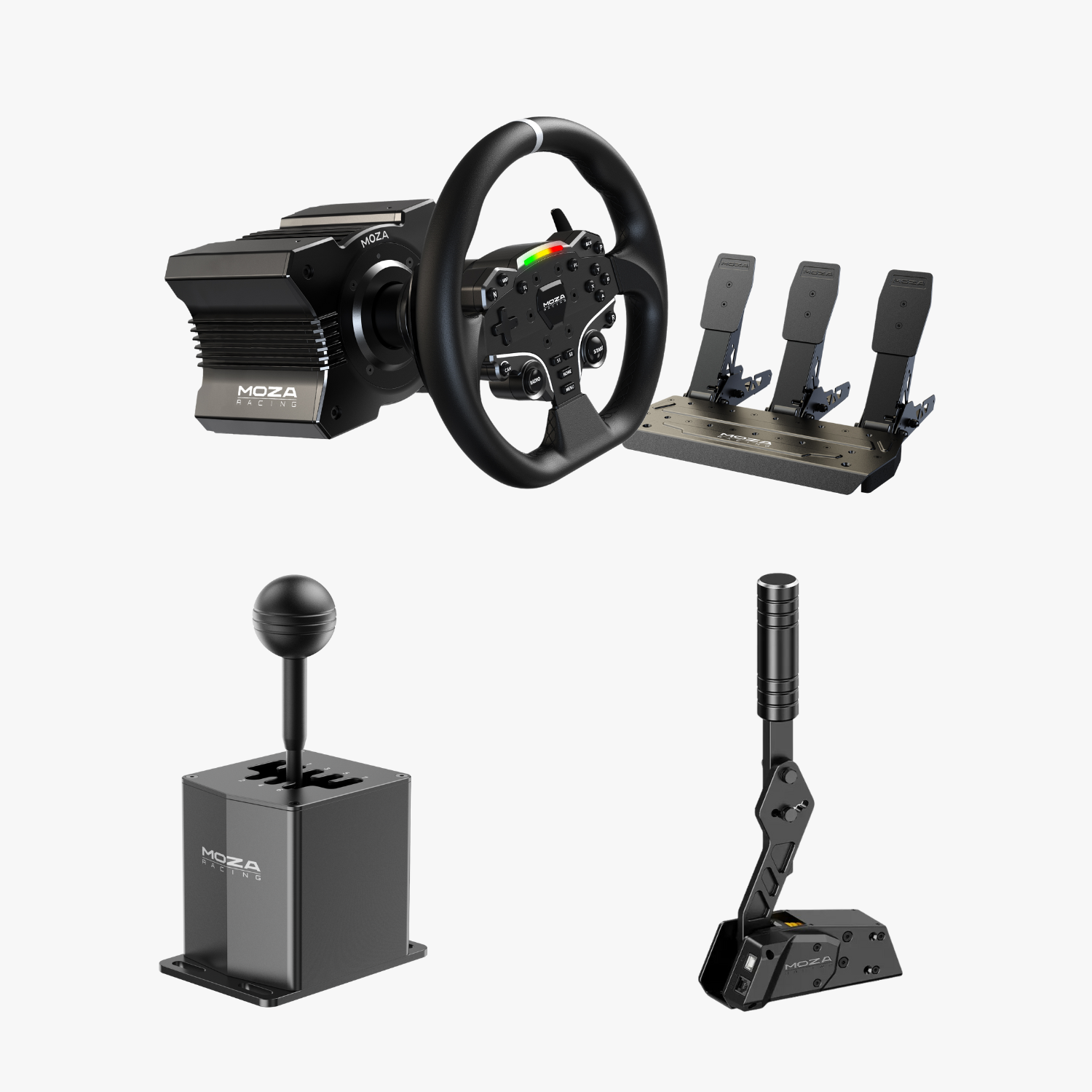 MOZA R5 ハンドルセット ハンドブレーキ クラッチペダル シフター 2025