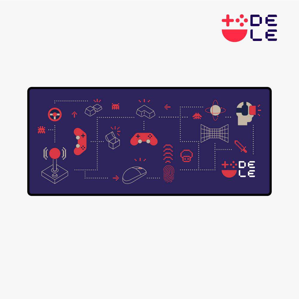DELE ゲーミングマウスパッド ゲームデザイン 大型 キーボードパッド 滑り止め おしゃれ DL-Blue