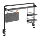 Alterzone ALZCDS-1 机上ラック 拡張デスクラック クランプ式 幅112cm デスク上 書類 ファイル 収納 高さ調節 取付簡単 机上整理  (ブラック) - dele.io