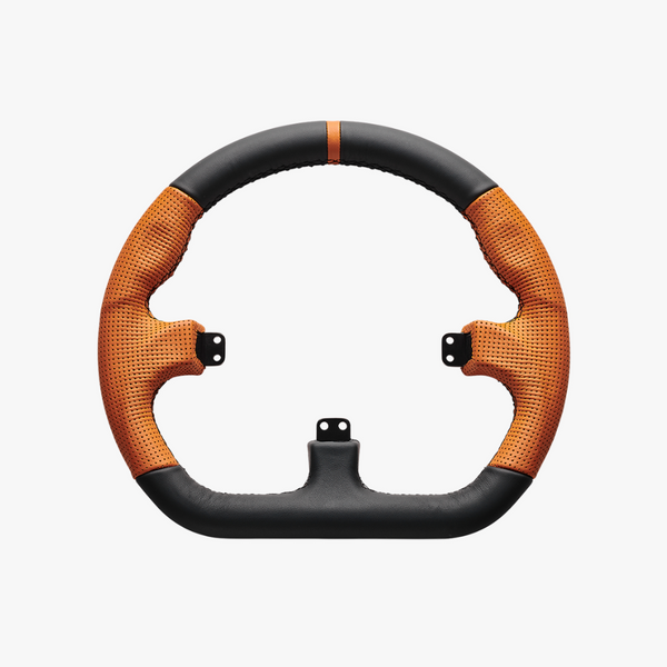 D型 オレンジ レザー ステアリング Closed D Orange Leather Rim– dele.io