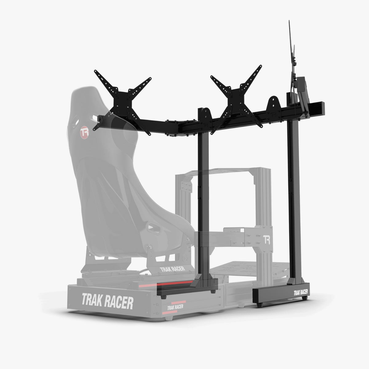 Trak Racer アルミ フロア トリプルモニタースタンド-最大45インチの Trak Racer アルミ フロア トリプルモニタースタンド-最大45インチの