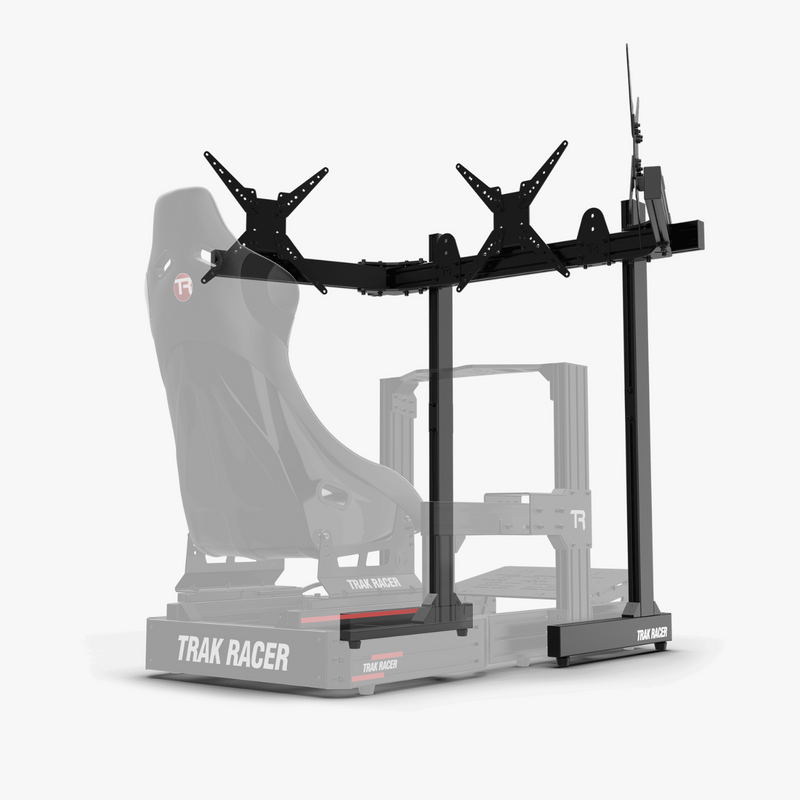 Trak Racer アルミ フロア トリプルモニタースタンド-最大45インチの Trak Racer アルミ フロア トリプルモニタースタンド-最大45インチの