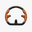 D型 オレンジ レザー ステアリング Closed D Orange Leather Rim - dele.io