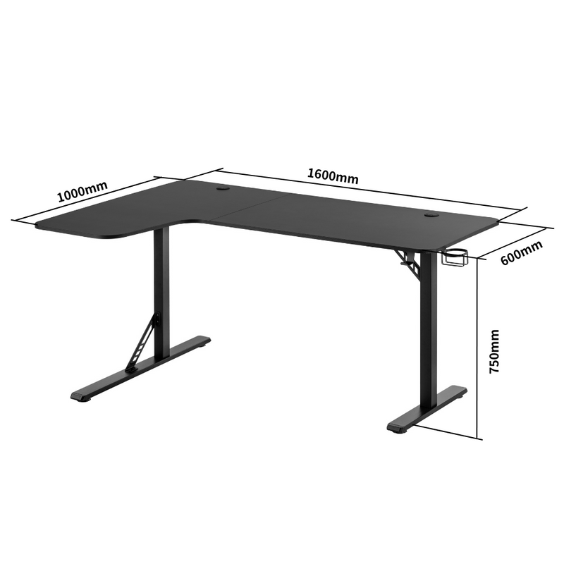 Alterzone ゲーミングデスク L字型 幅160cm PCデスク デスク 机 コーナーデスク ラック付き カップホルダー付き 在宅勤務 組立簡単  ALZGMDL-1 | dele.io