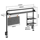 Alterzone ALZCDS-1 机上ラック 拡張デスクラック クランプ式 幅112cm デスク上 書類 ファイル 収納 高さ調節 取付簡単 机上整理  (ブラック) - dele.io
