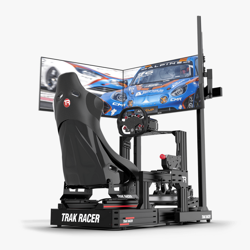 Trak Racer アルミ フロア トリプルモニタースタンド-最大45インチの Trak Racer アルミ フロア トリプルモニタースタンド-最大45インチの