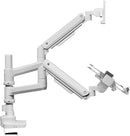 Alterzone モニターアーム 49インチ対応 ポール固定式 ガススプリング ノートPCトレイ付き 20kgまで対応 内蔵配線収納 17-49インチモニターアーム ALZARMLXLT-DW - dele.io