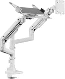 Alterzone モニターアーム 49インチ対応 ポール固定式 ガススプリング ノートPCトレイ付き 20kgまで対応 内蔵配線収納 17-49インチモニターアーム ALZARMLXLT-DW - dele.io