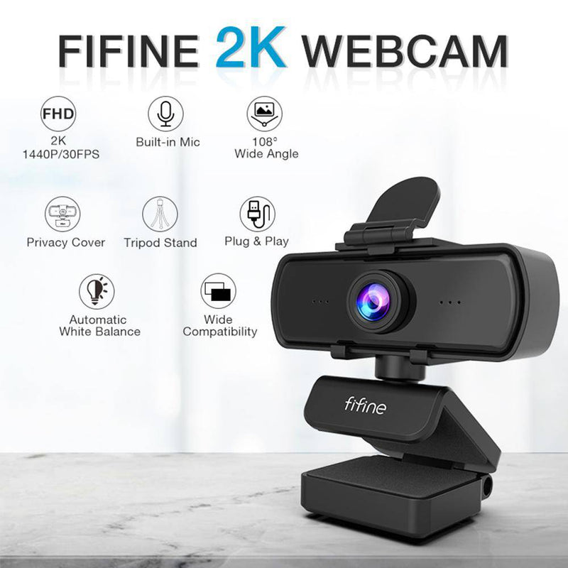 FIFINE K420 Webカメラ USBカメラ PCカメラ HD1440P 30PFS 2K 400万画素　パソコン用ウェブカメラ　正規代理店 - dele.io